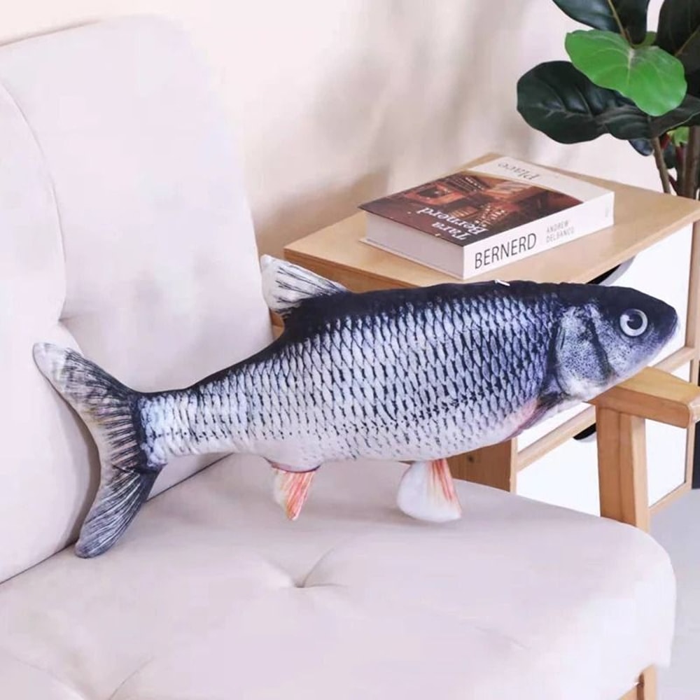 Interactive Pet Plush Simulated Fish Catnip Toy And Throw Pillow For Cats And Kittens 12