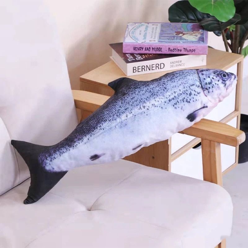 Interactive Pet Plush Simulated Fish Catnip Toy And Throw Pillow For Cats And Kittens 16