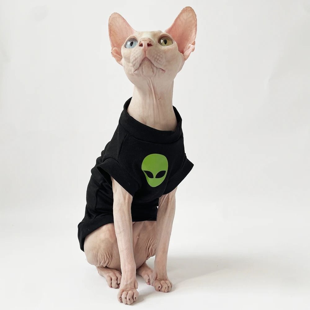 Fashion Black Striped Cotton Winter TShirt And Coat For Sphynx And Devon Rex Cats 2