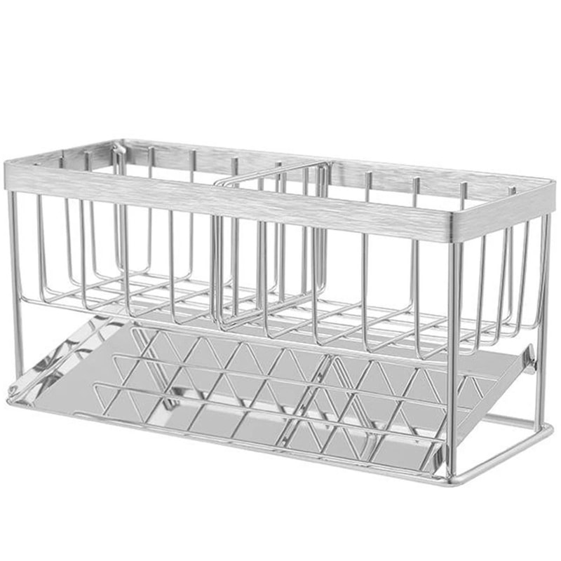 Stainless Steel Sink Sponge Holder With Removable Drain Tray 6