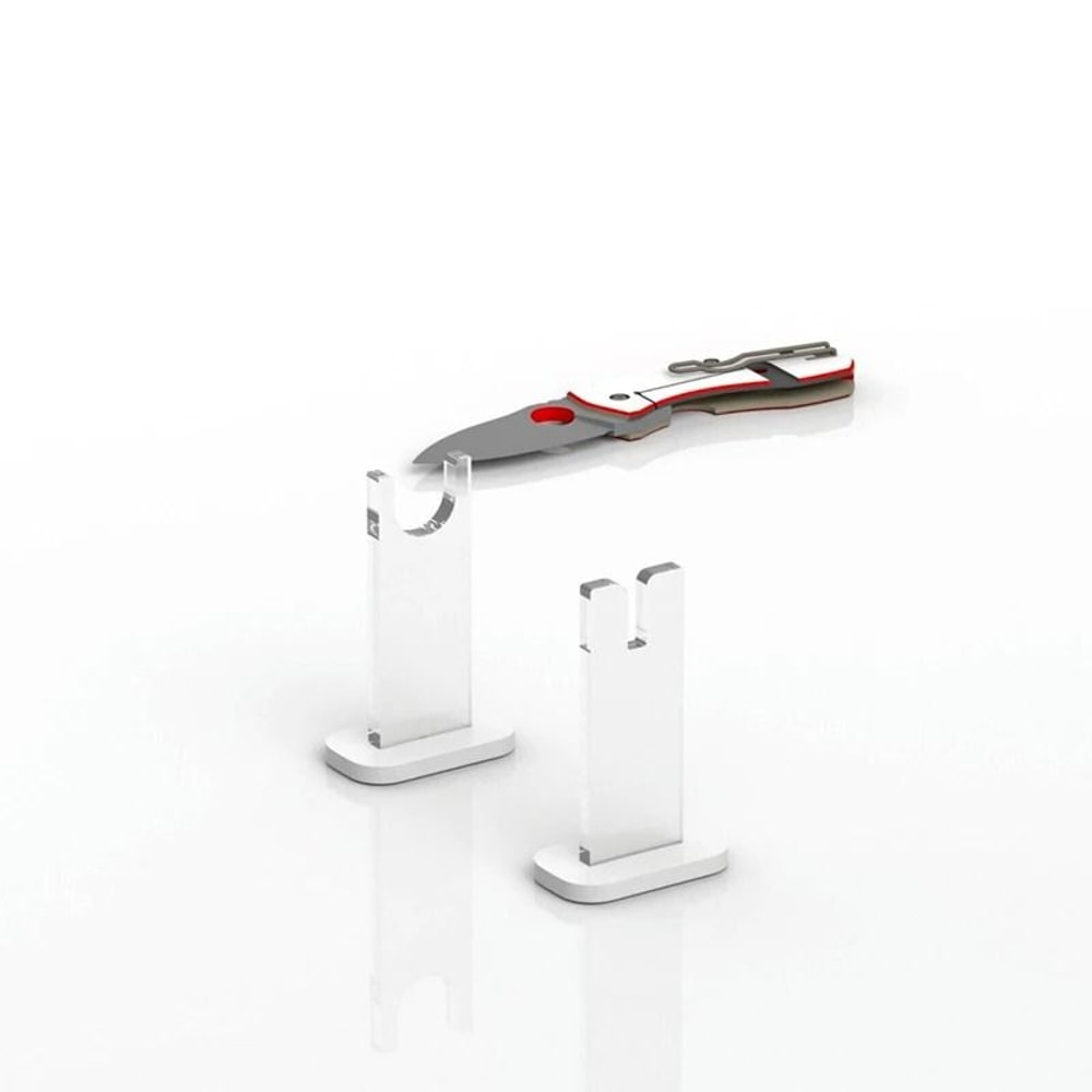 Clear Acrylic Pocket Knife Display Stand Premium TwoPiece Collectible Display Holder Rack 2