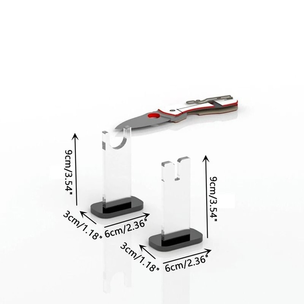 Clear Acrylic Pocket Knife Display Stand Premium TwoPiece Collectible Display Holder Rack 4