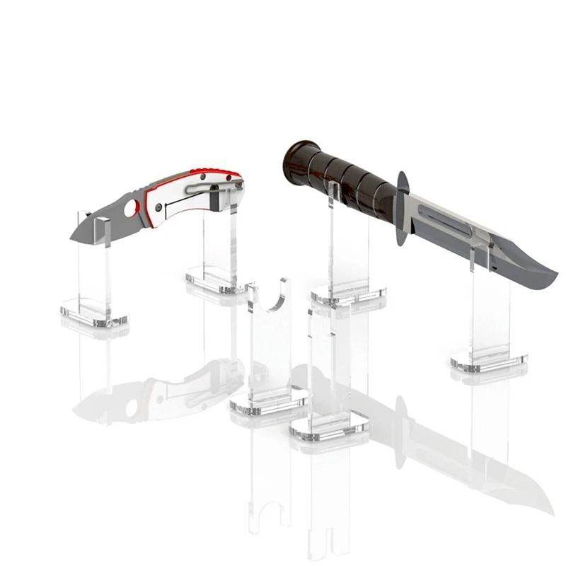 Clear Acrylic Pocket Knife Display Stand Premium TwoPiece Collectible Display Holder Rack 5