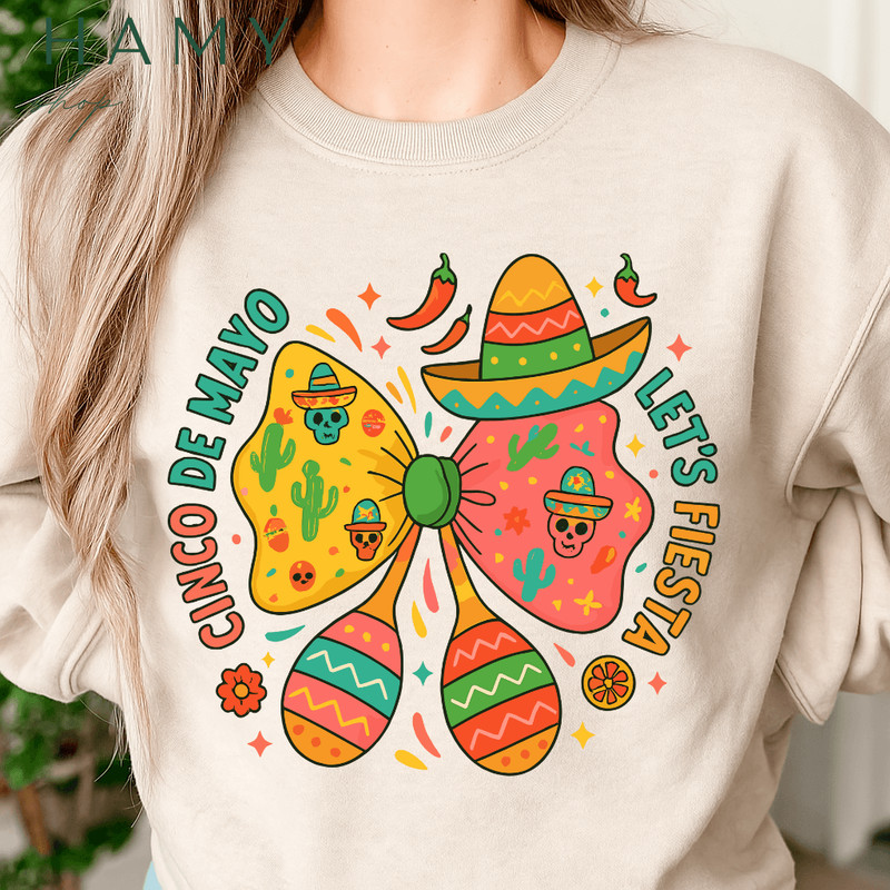 Cinco De Mayo Coquette Butterfly PNG  Cute Fiesta Mexican Sombrero Skull Clipart  Maracas  Chili Pr 1