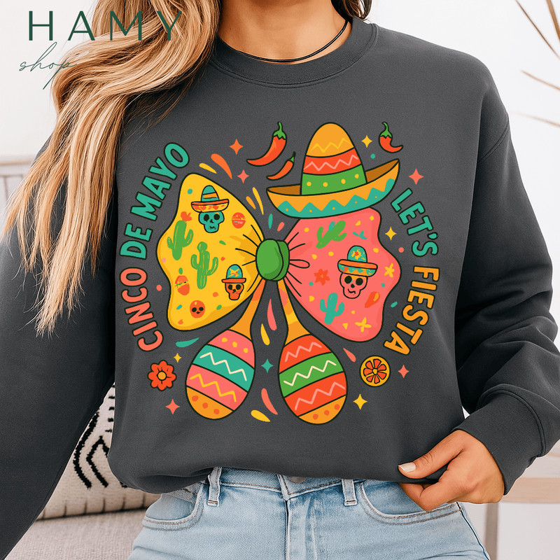 Cinco De Mayo Coquette Butterfly PNG  Cute Fiesta Mexican Sombrero Skull Clipart  Maracas  Chili Pr 3