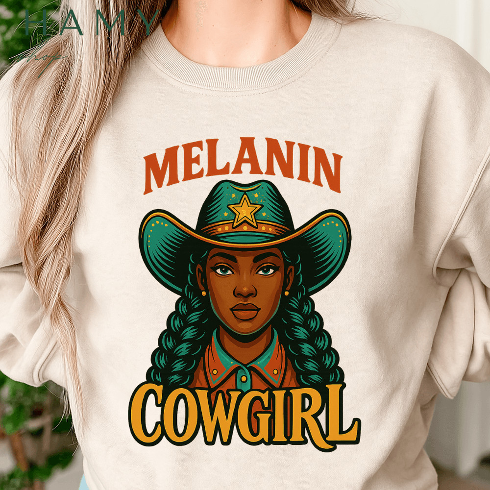 Melanin Cowgirl PNG  Powerful Black Cowgirl Clipart For Sublimation  Western AfroAmerican Woman Art 0