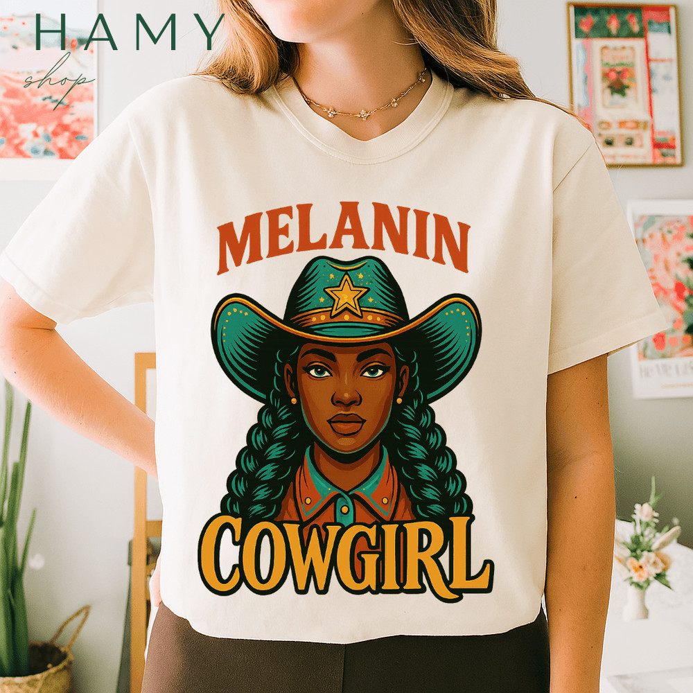 Melanin Cowgirl PNG  Powerful Black Cowgirl Clipart For Sublimation  Western AfroAmerican Woman Art 3