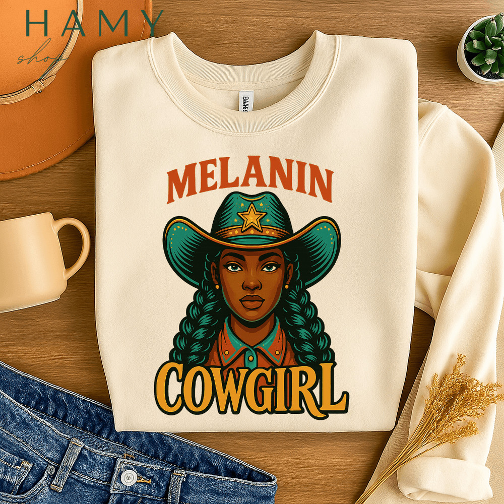 Melanin Cowgirl PNG  Powerful Black Cowgirl Clipart For Sublimation  Western AfroAmerican Woman Art 1