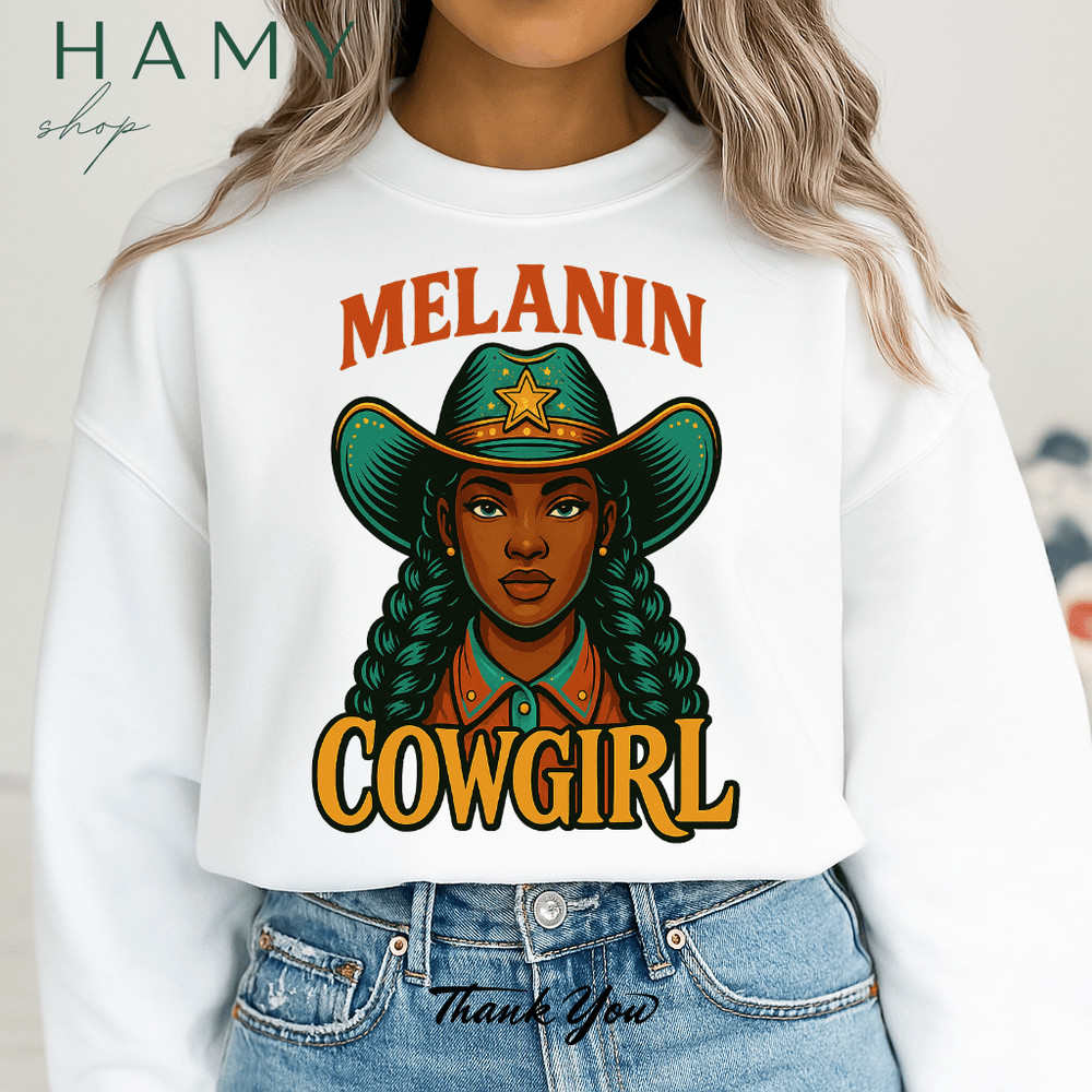 Melanin Cowgirl PNG  Powerful Black Cowgirl Clipart For Sublimation  Western AfroAmerican Woman Art 4