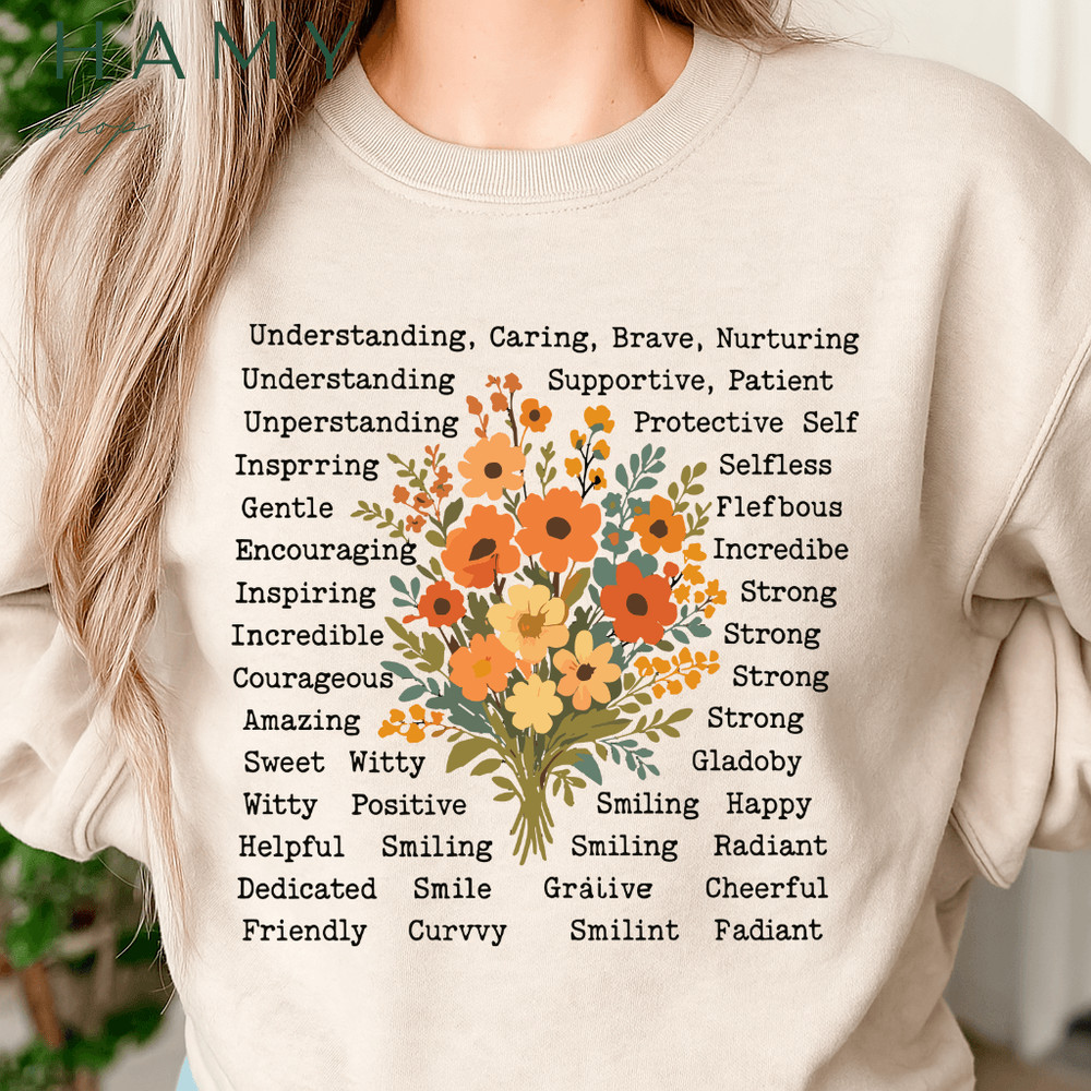Positive Words Floral PNG  Inspirational Bouquet Clipart With Uplifting Words  Mental Health  SelfL 2