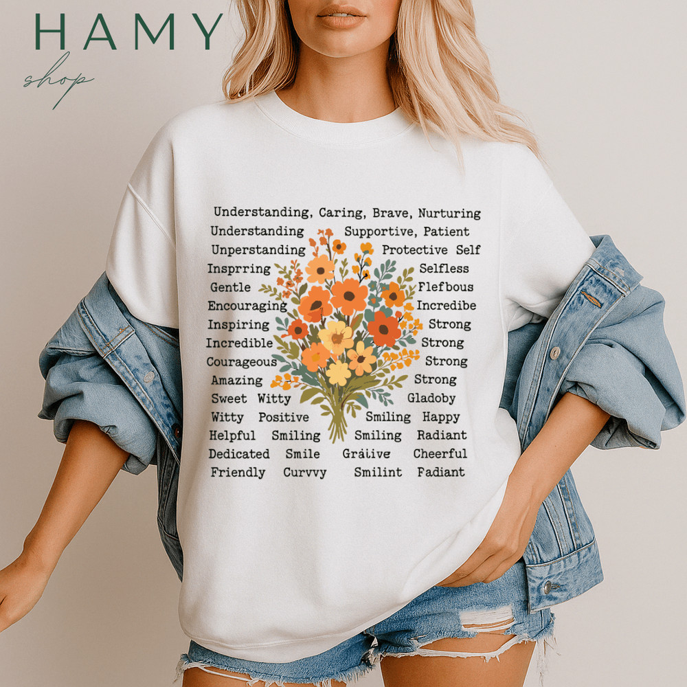 Positive Words Floral PNG  Inspirational Bouquet Clipart With Uplifting Words  Mental Health  SelfL 3