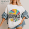 Equality Hurts No One PNG Retro Rainbow Social Justice Clipart With Flowers Fist Activism Sublim 0