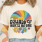 Equality Hurts No One PNG Retro Rainbow Social Justice Clipart With Flowers Fist Activism Sublim 1