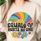 Equality Hurts No One PNG Retro Rainbow Social Justice Clipart With Flowers Fist Activism Sublim 2