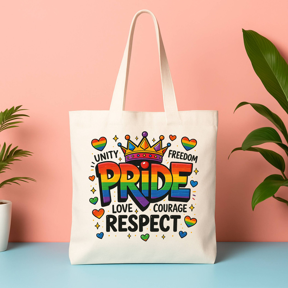 Retro Rainbow Pride PNG  Unity Love Courage Respect Crown Clipart  LGBTQ Sublimation Design 3