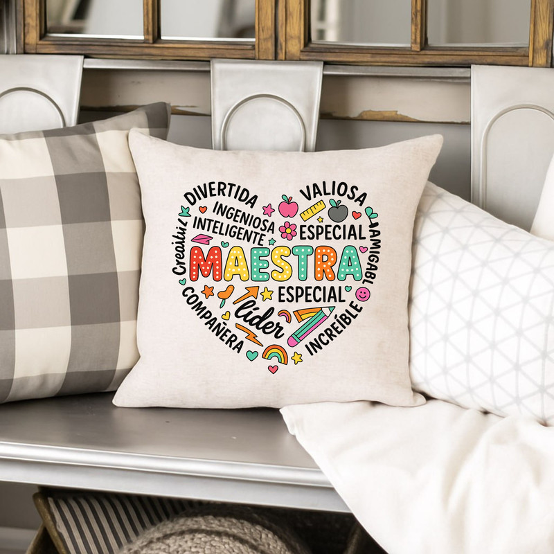 Maestra PNG Spanish Teacher Appreciation Sublimation Design Heart Word Art Clipart For Hispanic T 5