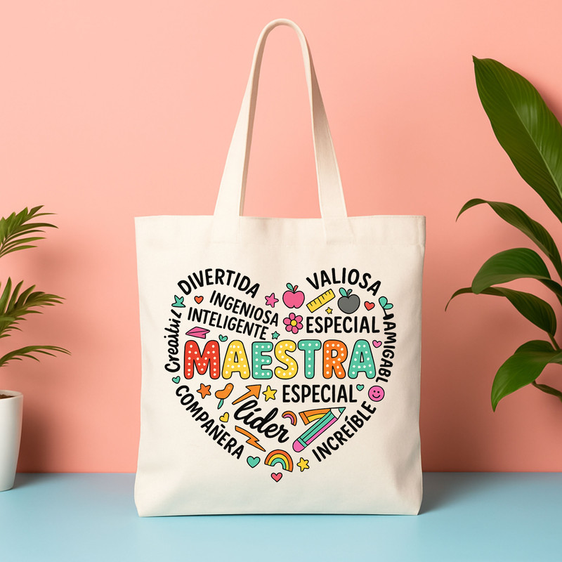 Maestra PNG Spanish Teacher Appreciation Sublimation Design Heart Word Art Clipart For Hispanic T 1