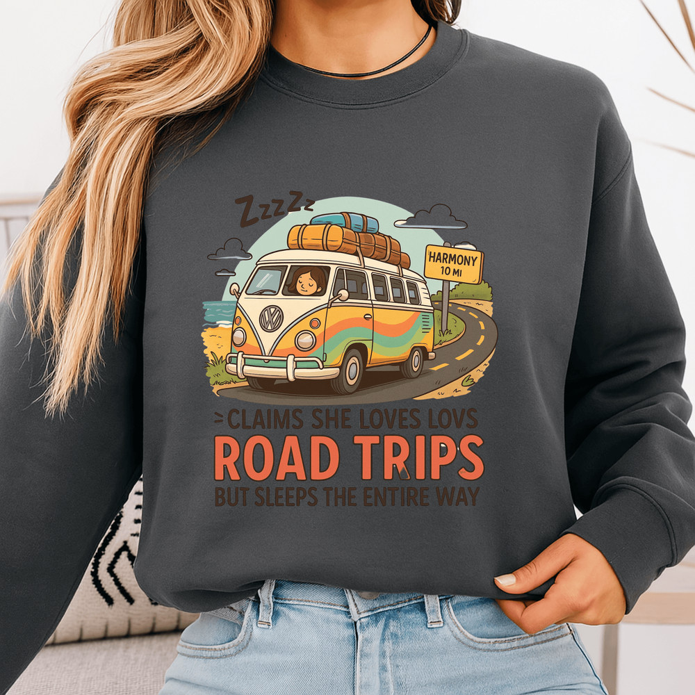 Funny Road Trip PNG  Sleeping Passenger Sublimation Clipart  Retro Camper Van Summer Vacation Desig 3