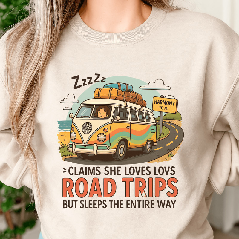 Funny Road Trip PNG  Sleeping Passenger Sublimation Clipart  Retro Camper Van Summer Vacation Desig 4