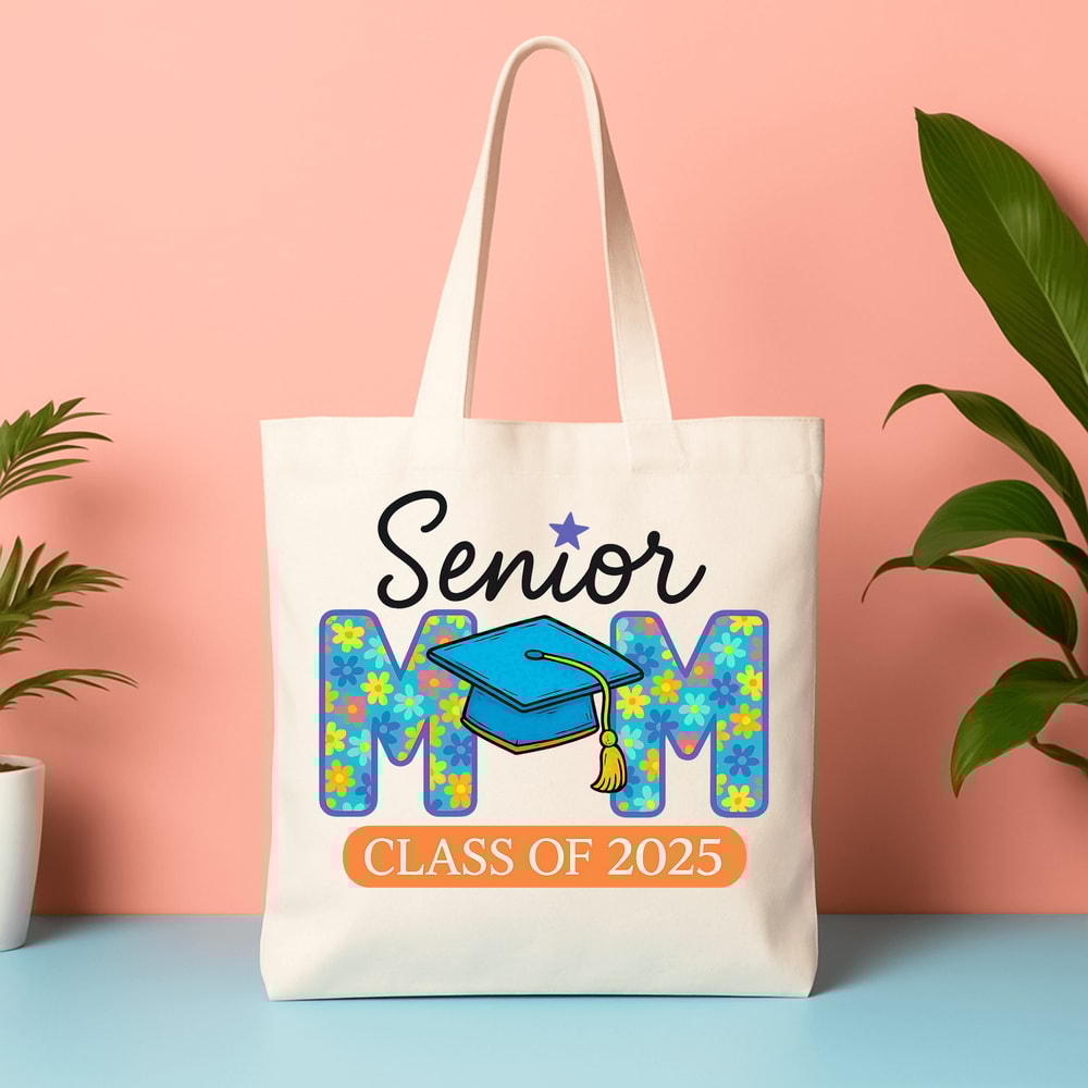 Senior Mom PNG Class Of 2025 Floral Graduation Sublimation Design Proud Mom Of Graduate Clipart 1