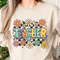 Retro Teacher PNG  Groovy Flower Sublimation Clipart For Back To School Shirt Design 0