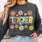 Retro Teacher PNG  Groovy Flower Sublimation Clipart For Back To School Shirt Design 4