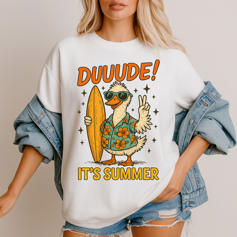Duuude Its Summer Duck PNG  Funny Cool Beach Sublimation File For Summer Shirts 2