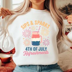 sips & sparks png – 4th of july fireworks drink sublimation for patriotic t-shirts & mugs
