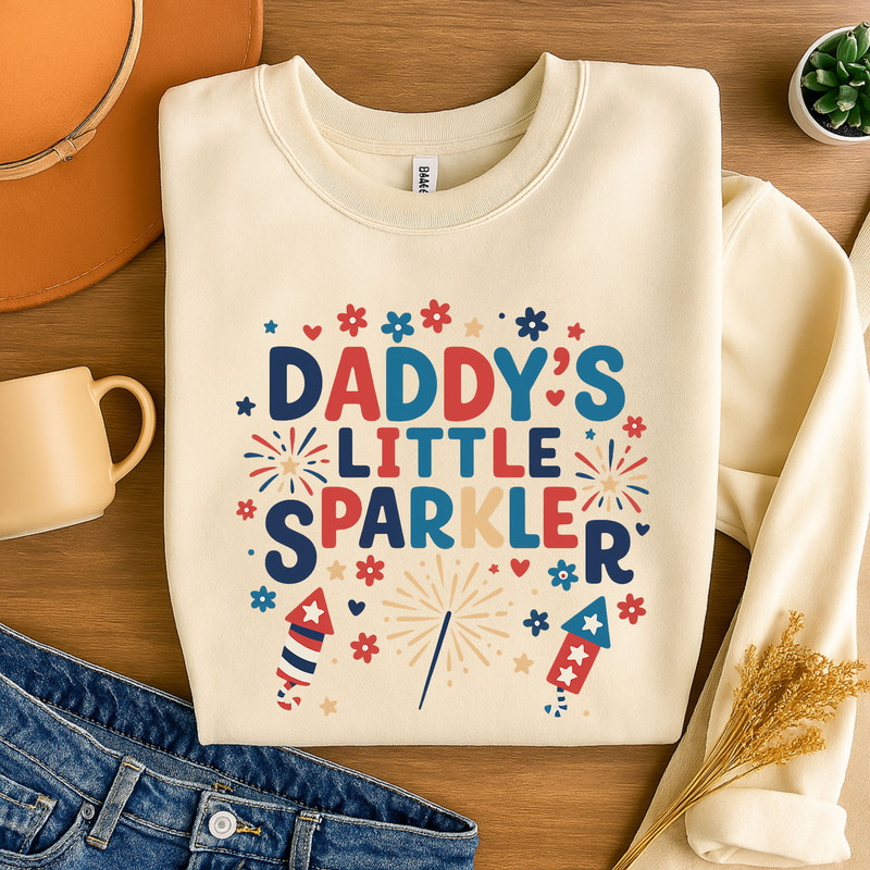 Daddys Little Sparkler PNG  4th Of July Fireworks Design For Kids Shirts  Baby Outfits 0