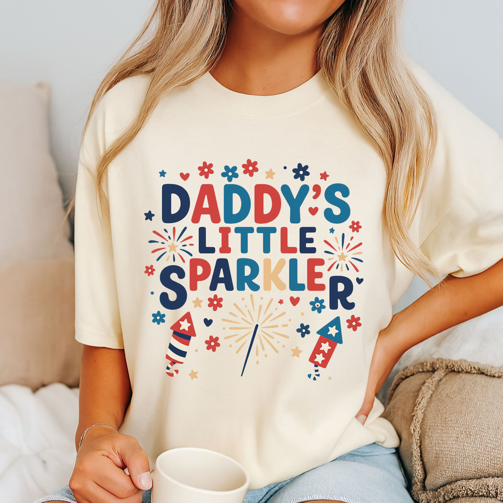 Daddys Little Sparkler PNG  4th Of July Fireworks Design For Kids Shirts  Baby Outfits 1