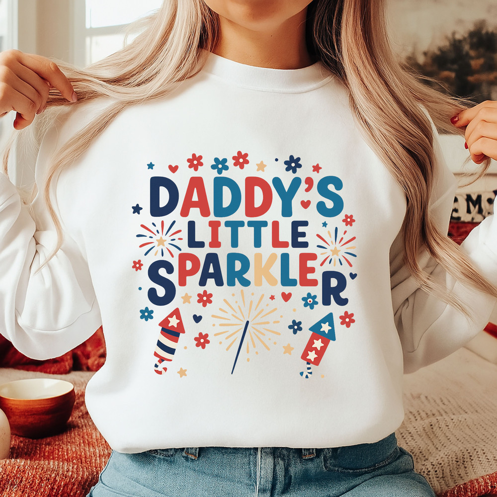 Daddys Little Sparkler PNG  4th Of July Fireworks Design For Kids Shirts  Baby Outfits 2