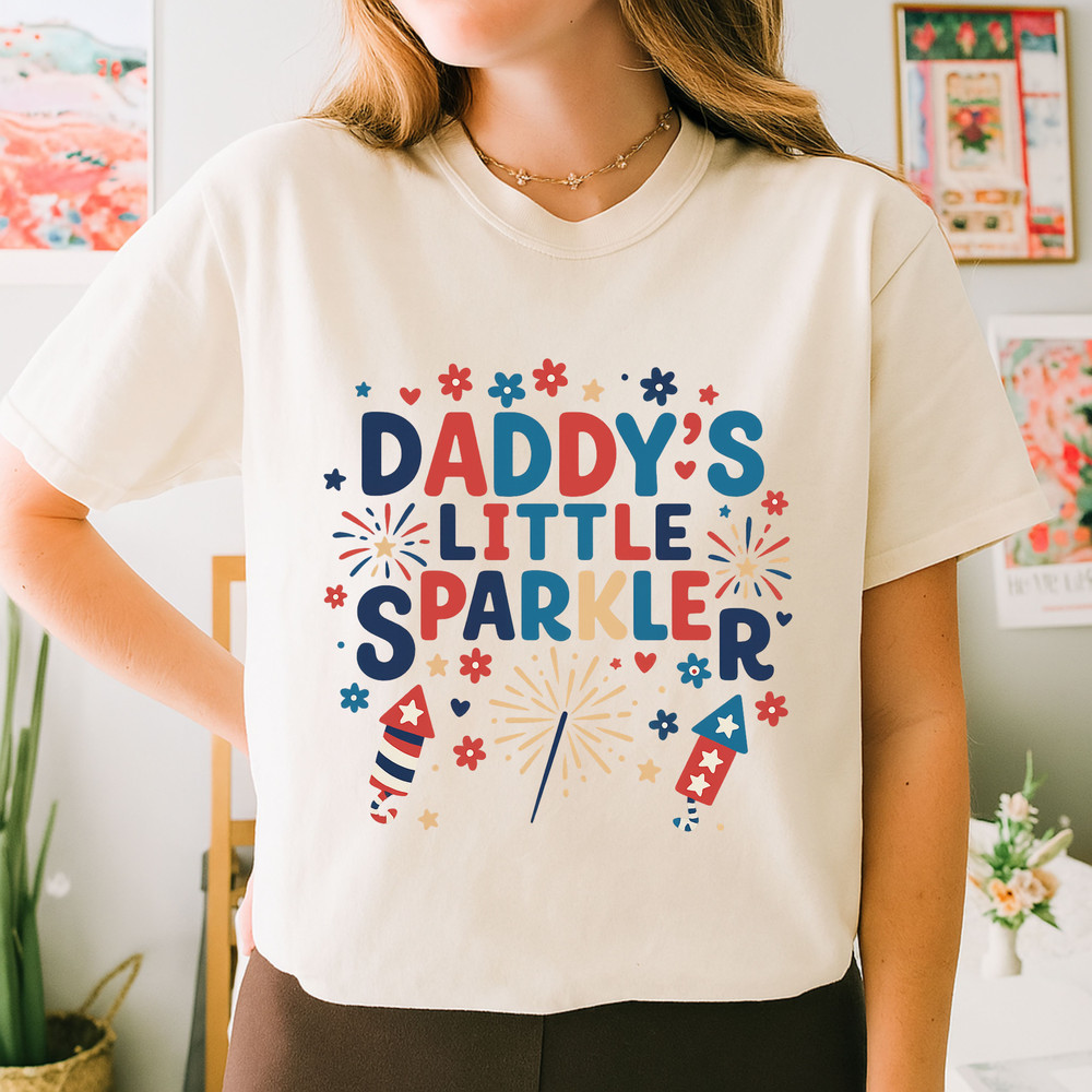 Daddys Little Sparkler PNG  4th Of July Fireworks Design For Kids Shirts  Baby Outfits 3