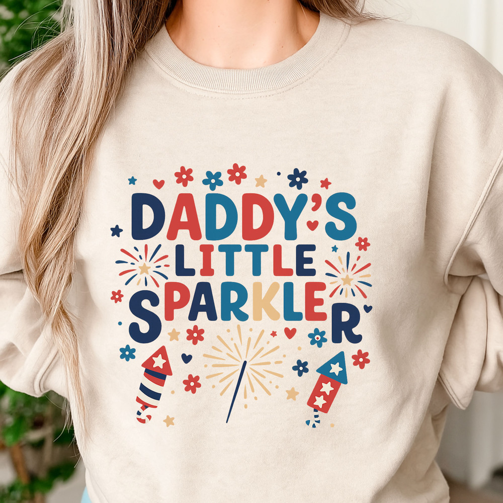 Daddys Little Sparkler PNG  4th Of July Fireworks Design For Kids Shirts  Baby Outfits 4