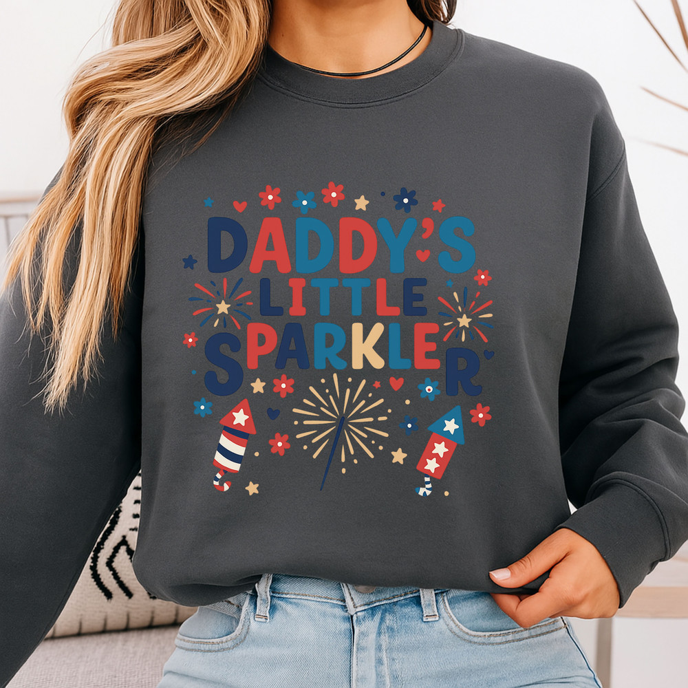 Daddys Little Sparkler PNG  4th Of July Fireworks Design For Kids Shirts  Baby Outfits 5