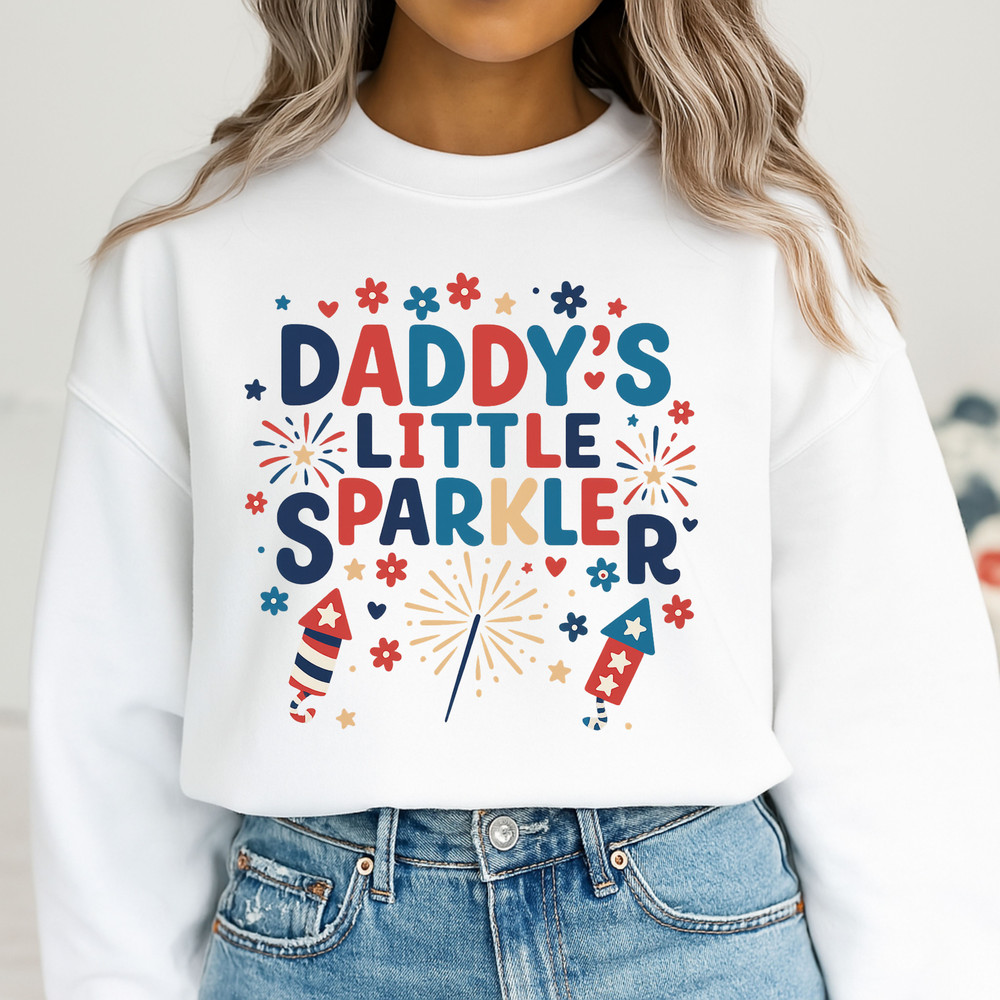 Daddys Little Sparkler PNG  4th Of July Fireworks Design For Kids Shirts  Baby Outfits 6