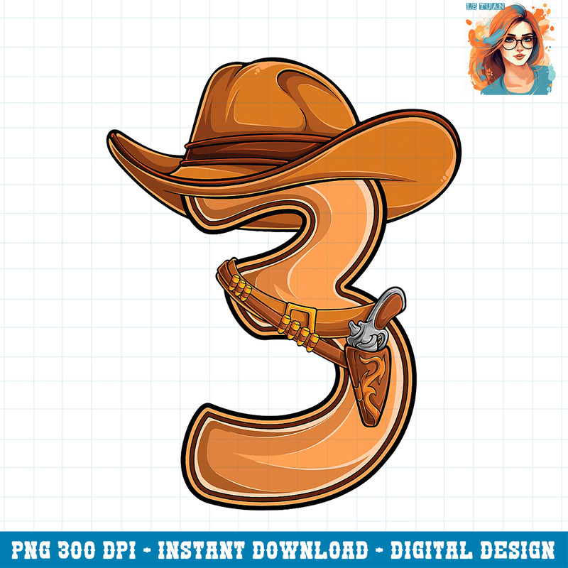 3 year old Cowboy Western 3rd birthday Party PNG Download.jpg