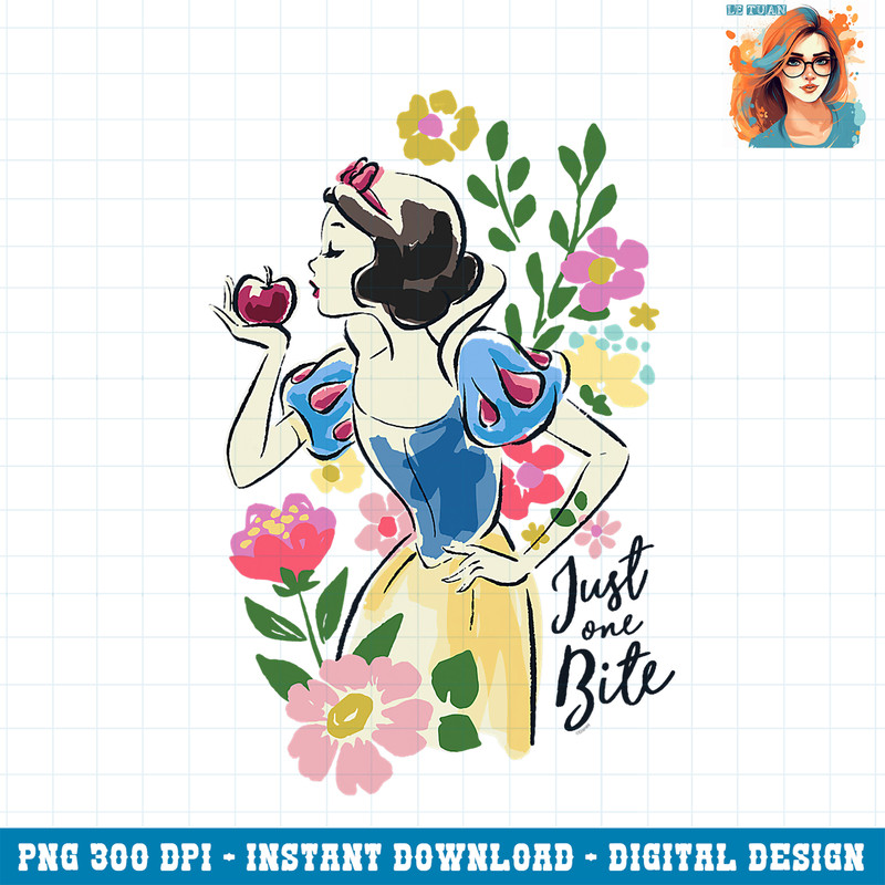 Disney Princess Snow White Just One Bite Floral PNG Download.jpg