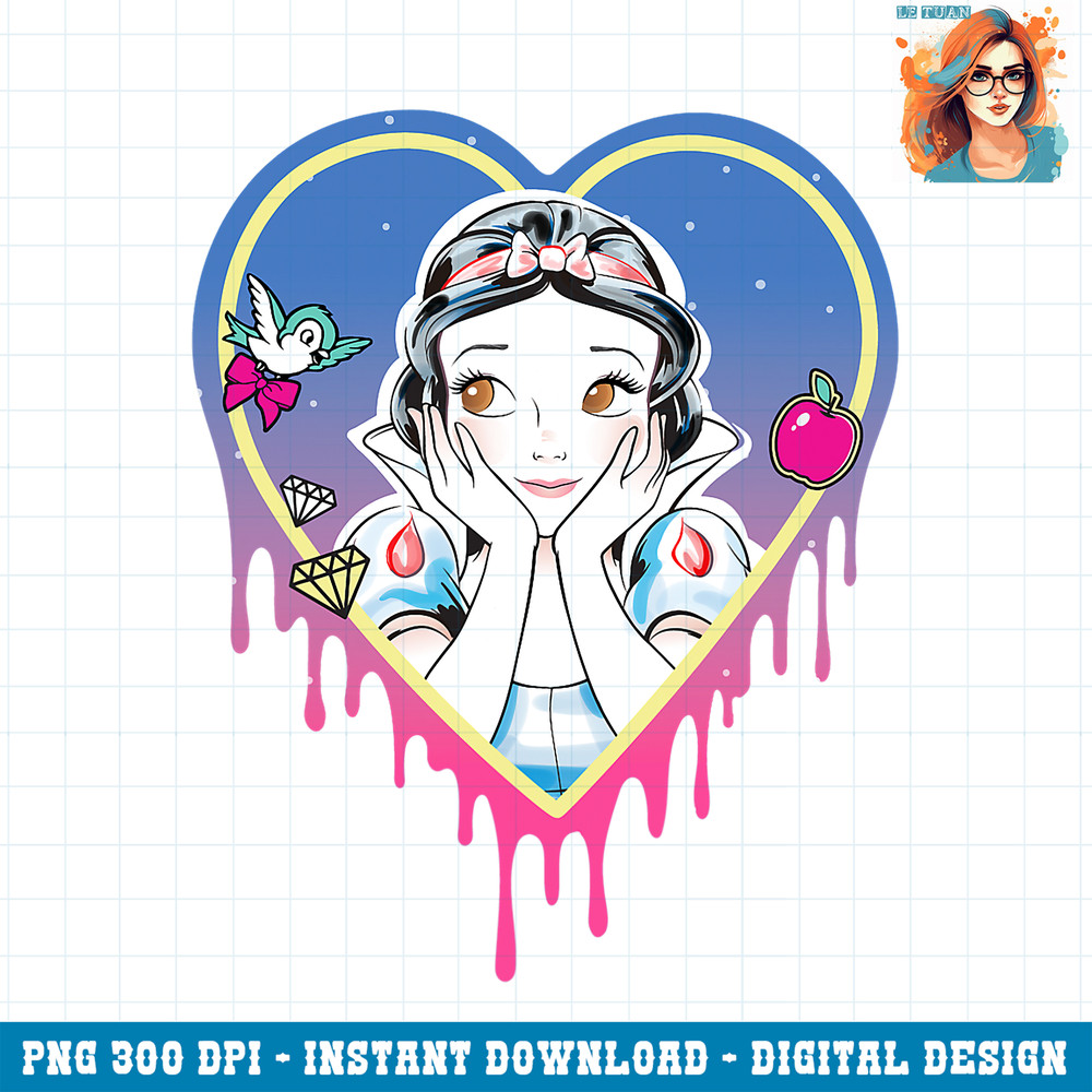 Disney Princess Snow White Pretty Heart Drips PNG Download.jpg
