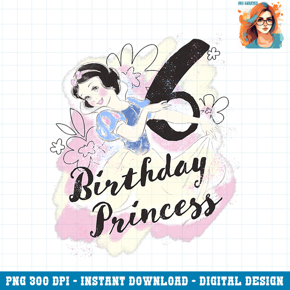 Disney Princesses Snow White Sixth Birthday Princess PNG Download.jpg