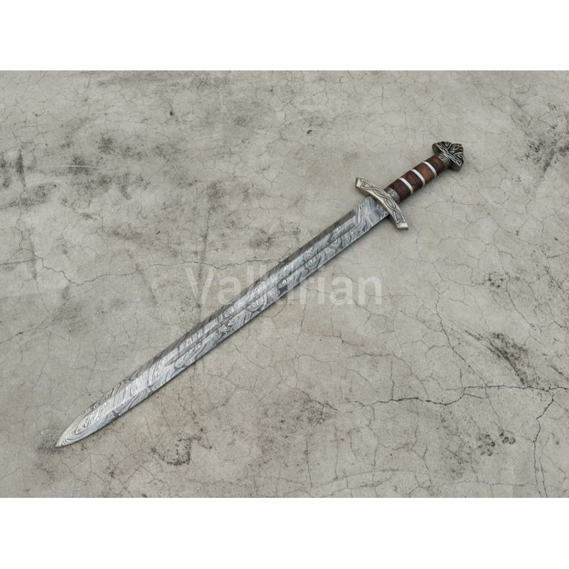Damascus Steel Viking For Christmas Gift Handmade King Ragnar Lothbrok Sword Wedding Gifts Groomsme 2