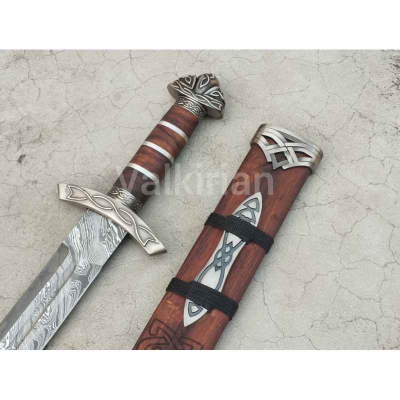 Damascus Steel Viking For Christmas Gift Handmade King Ragnar Lothbrok Sword Wedding Gifts Groomsme 4