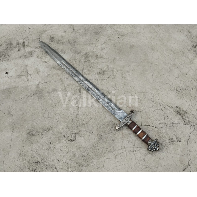 Damascus Steel Viking For Christmas Gift Handmade King Ragnar Lothbrok Sword Wedding Gifts Groomsme 6