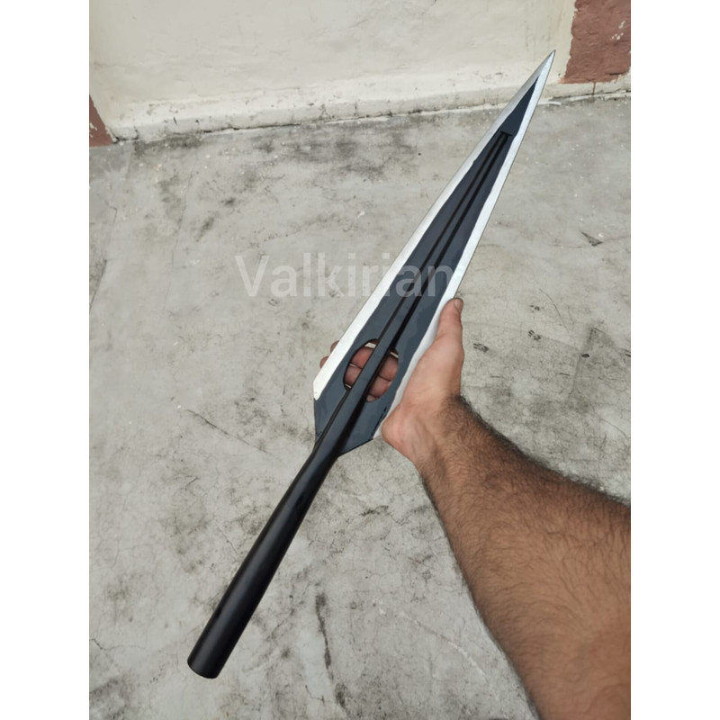 Handmade Carbon Steel Spear Head Custom Hunting Throwing Tip With Leather Sheath Viking Style Bl 2