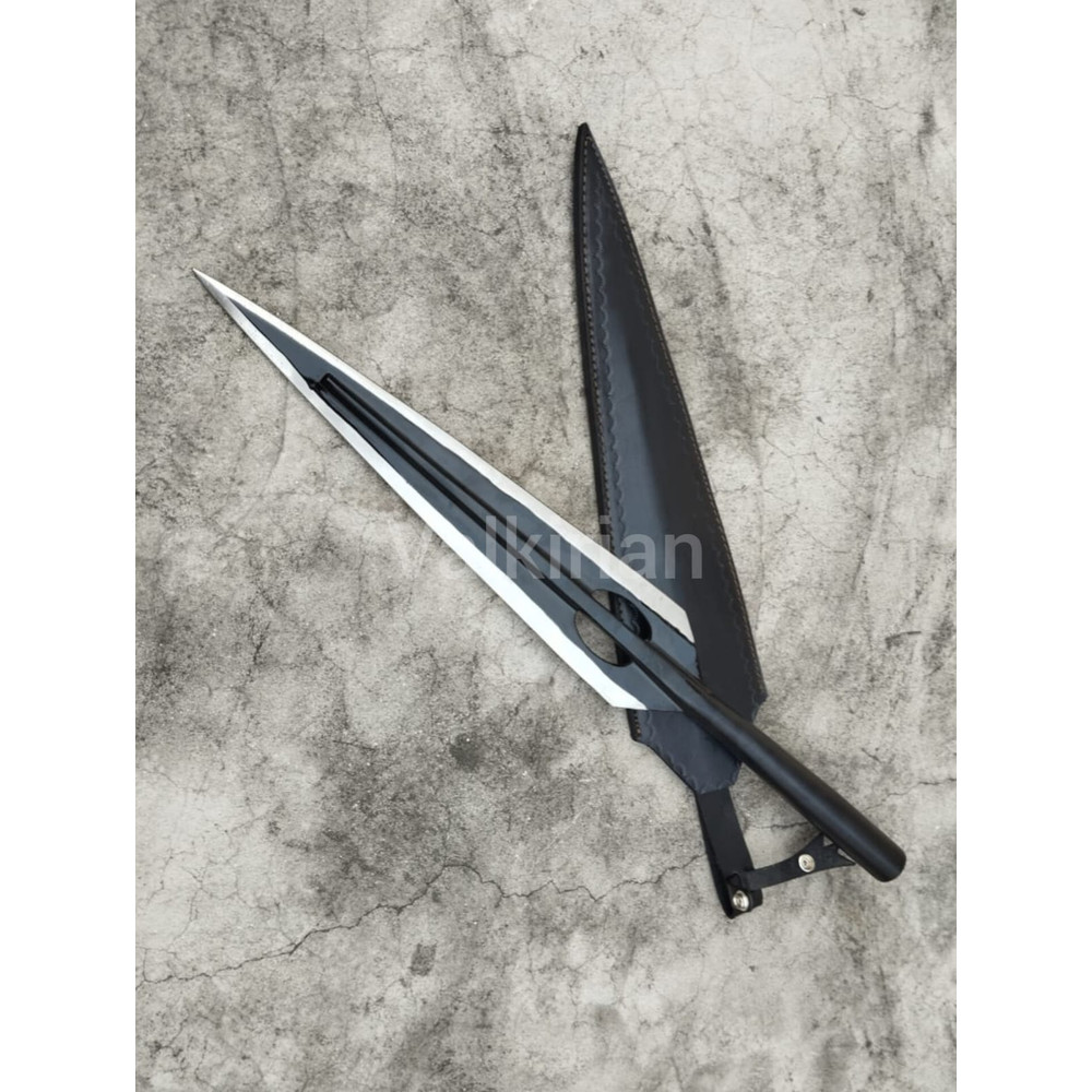 Handmade Carbon Steel Spear Head Custom Hunting Throwing Tip With Leather Sheath Viking Style Bl 4