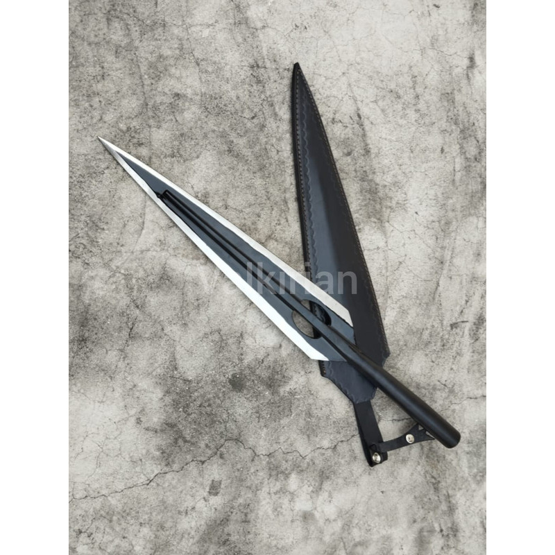 Handmade Carbon Steel Spear Head Custom Hunting Throwing Tip With Leather Sheath Viking Style Bl 4