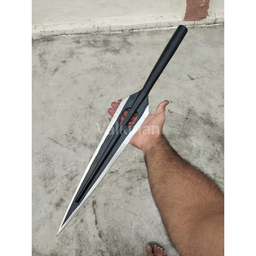 Handmade Carbon Steel Spear Head Custom Hunting Throwing Tip With Leather Sheath Viking Style Bl 0