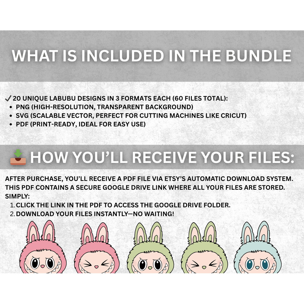 60 Labubu Designs PNG SVG EPS Mega Bundle Vector Digital File For Cricut Laser Cut La Bubu Instant 7