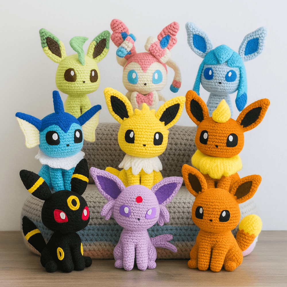 24in1 Pokemon Crochet PDF Pattern Bundle Pikachu Charmander Squirtle Bulbasaur Instant Download 1
