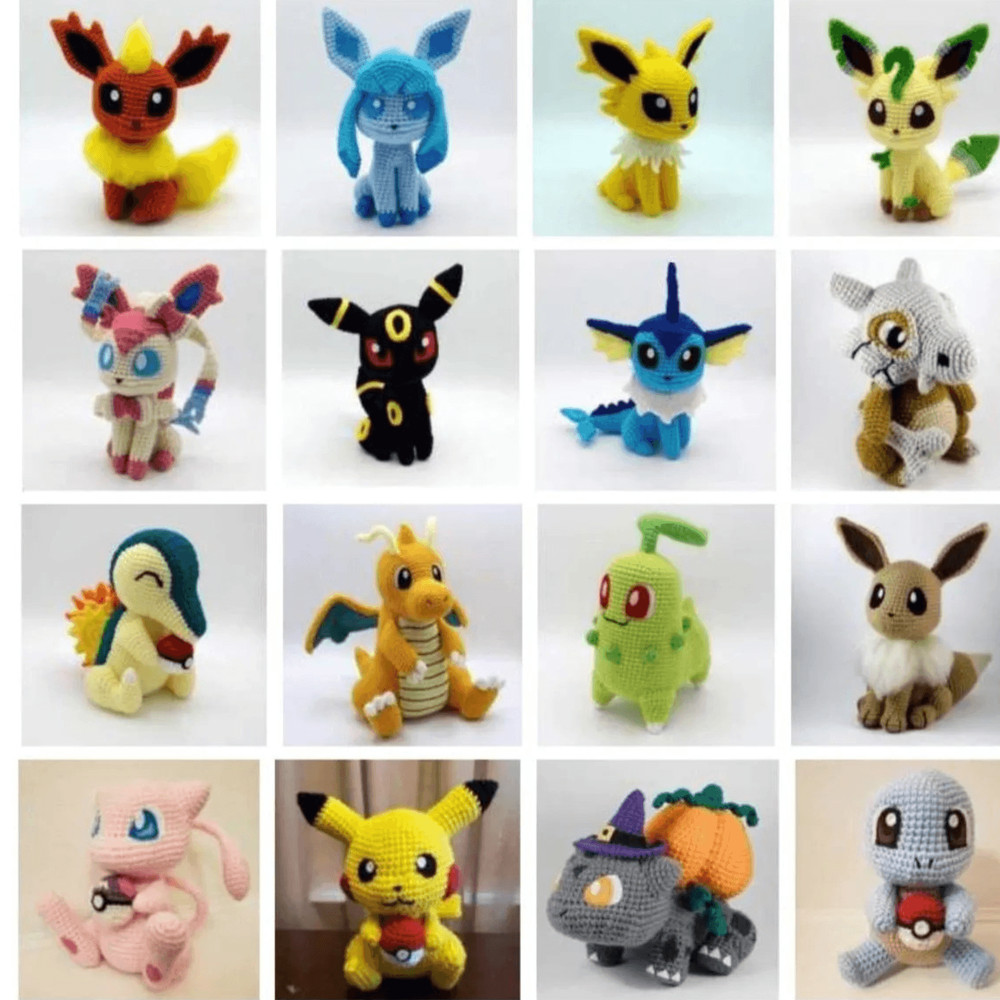 24in1 Pokemon Crochet PDF Pattern Bundle Pikachu Charmander Squirtle Bulbasaur Instant Download 6