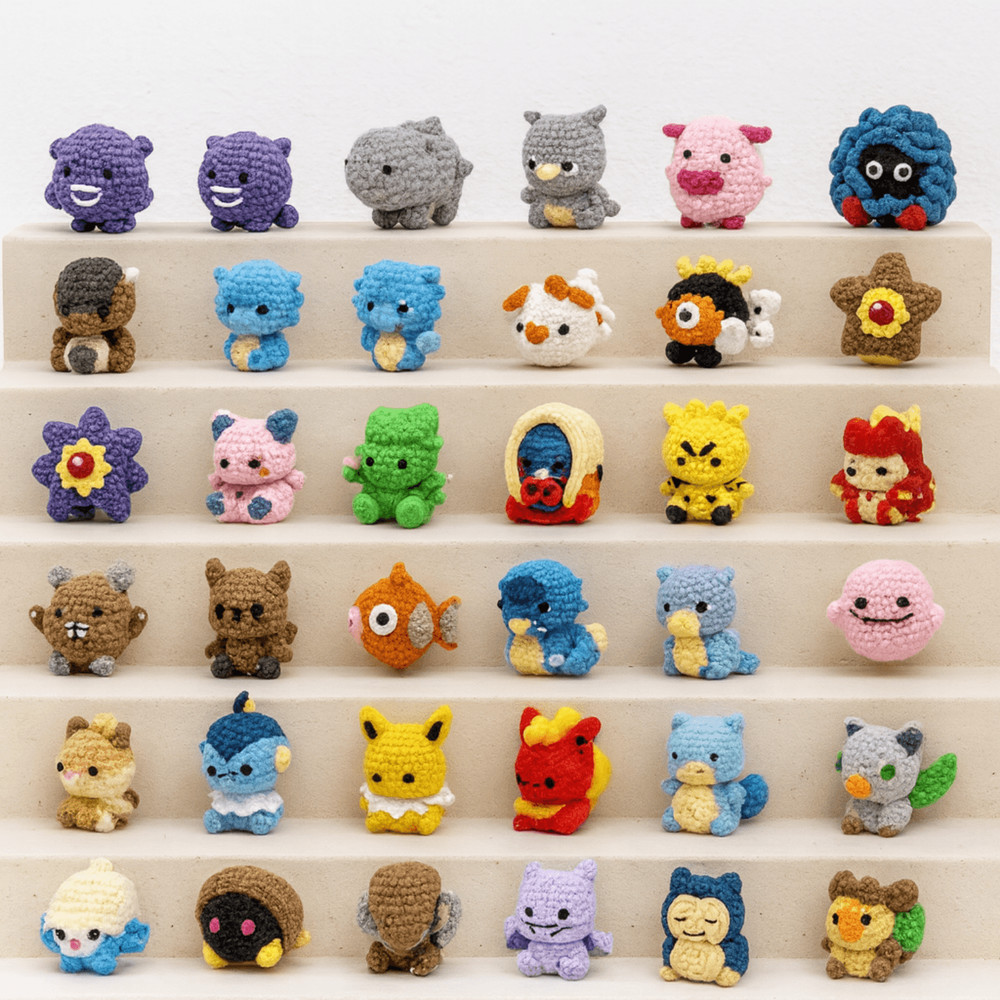 62 In 1 Mini Pokemon Crochet PDF Pikachu Charmander Squirtle Bulbasaur More Instant Digital Dow 2
